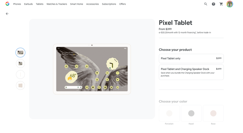 Google Luncurkan Pixel Tablet Tanpa Dock